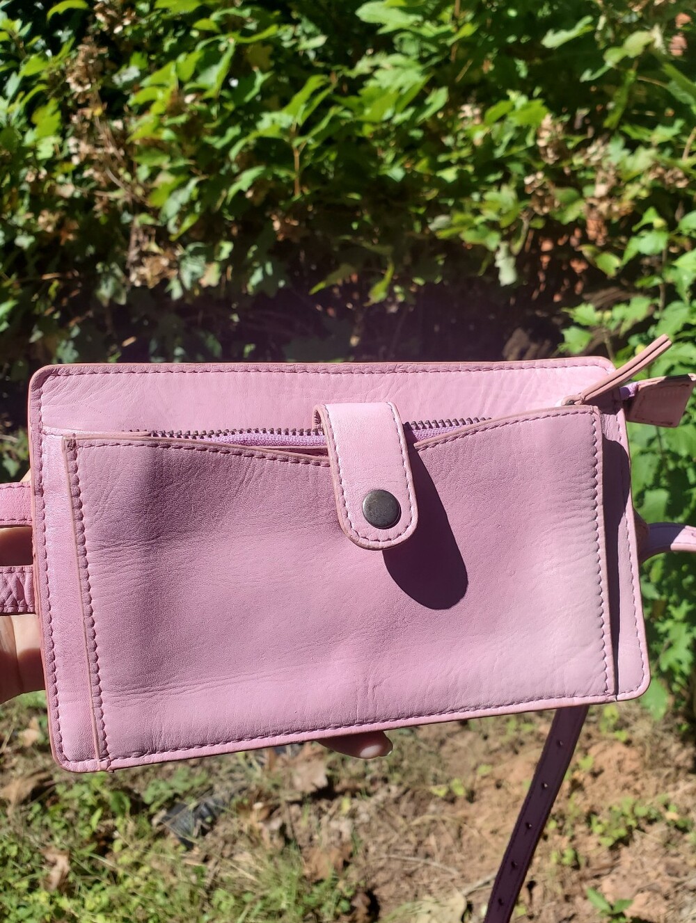 Free People Leather Crossbody Wallet Bag In Punk Peony